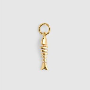 NWT! Madewell Pieced Fish Charm in Antique Gold